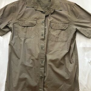 Men's Casual Short Sleeve Shirt - Olive